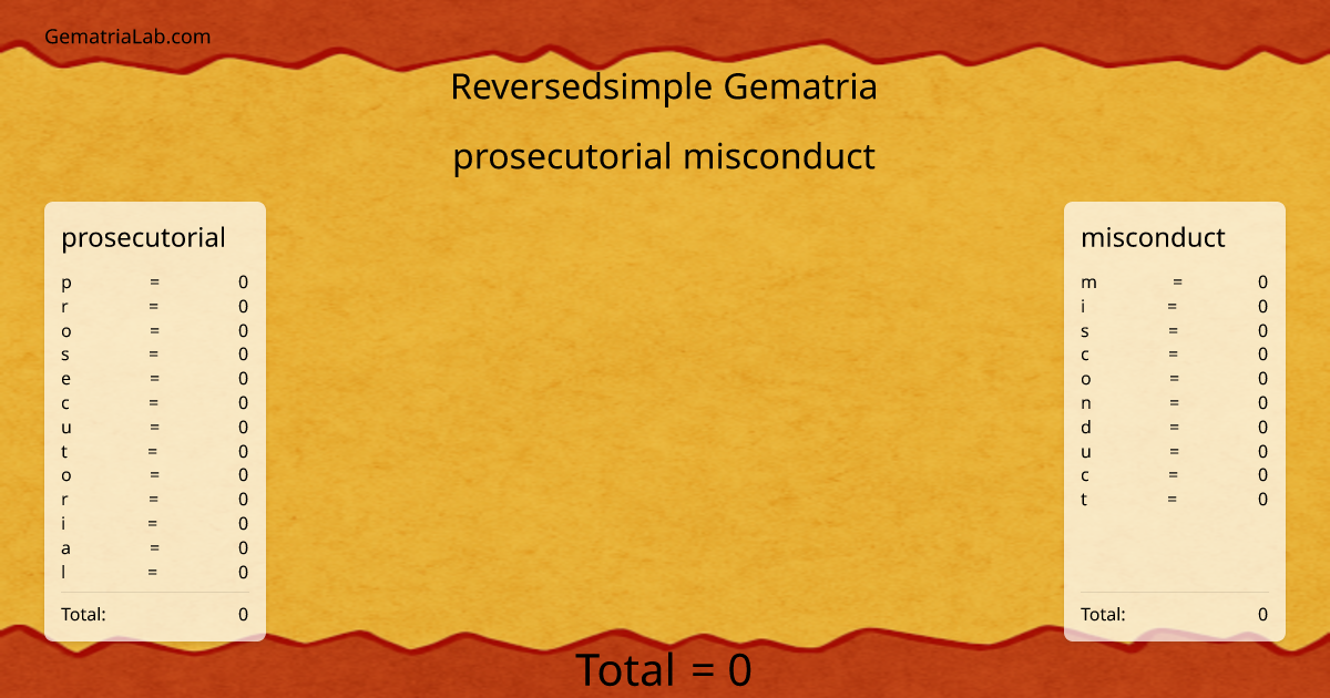 prosecutorial misconduct in reversedsimple Gematria